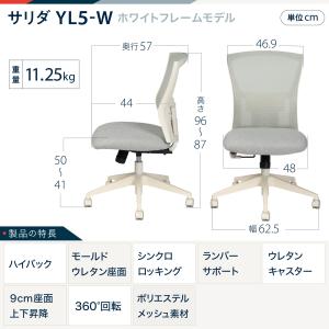 イトーキ サリダ チェア メッシュ ホワイト ...の詳細画像1