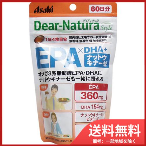 アサヒグループ食品 ディアナチュラスタイル EPA×DHA+ナットウキナーゼ 60日分 240粒入 ...