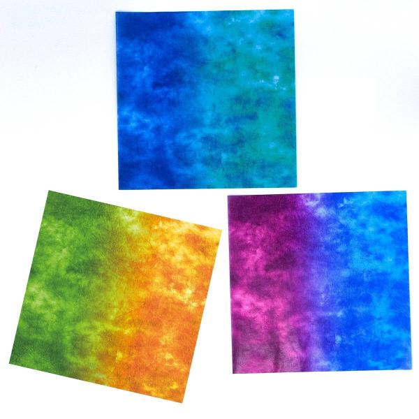 グラシン紙 二色しぼり単色 折り紙サイズ 15×15cm レッド イエロー ミント 透けるデザインペ...