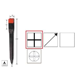 リプロ デルタA45 （20本入）プラスチック境界杭 赤キャップ 十字 測量/土地家屋調査/地籍調査...