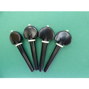 ハート型/ホワイト装飾 エボニー製 チェロペグ セット Cello Peg set