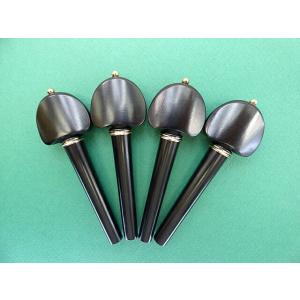 ハート型/ホワイト装飾 エボニー製 チェロペグ セット Cello Peg set
