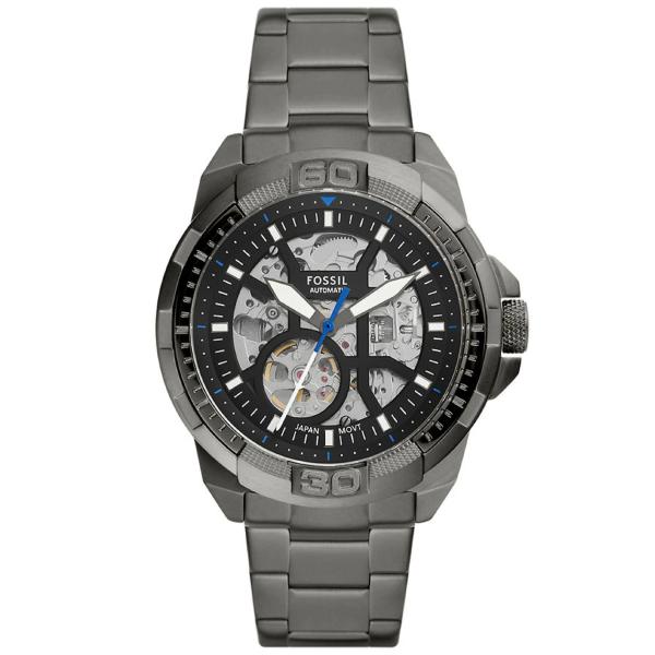 FOSSIL 腕時計 メンズ 自動巻き BRONSON オートマティック スモーク ステンレススチー...