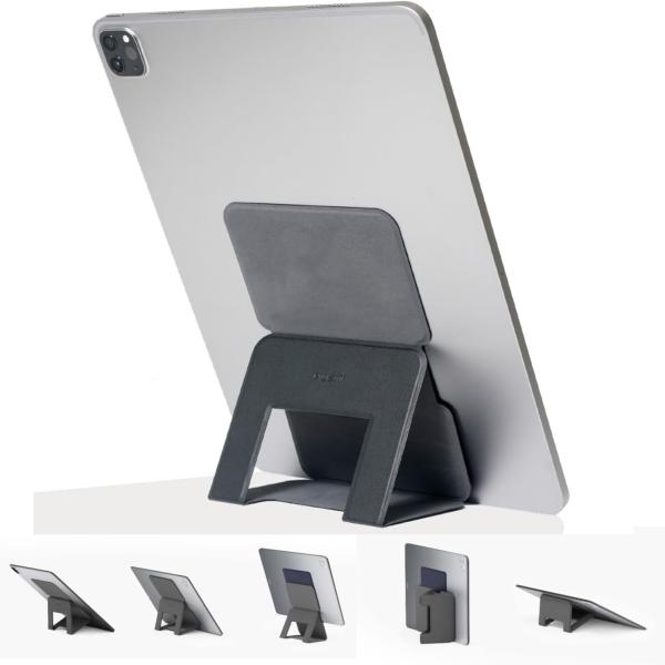 タブレット PC スタンド 5段階角度調節 軽量 極薄 レザーブラック ergomi アレスメガ S...