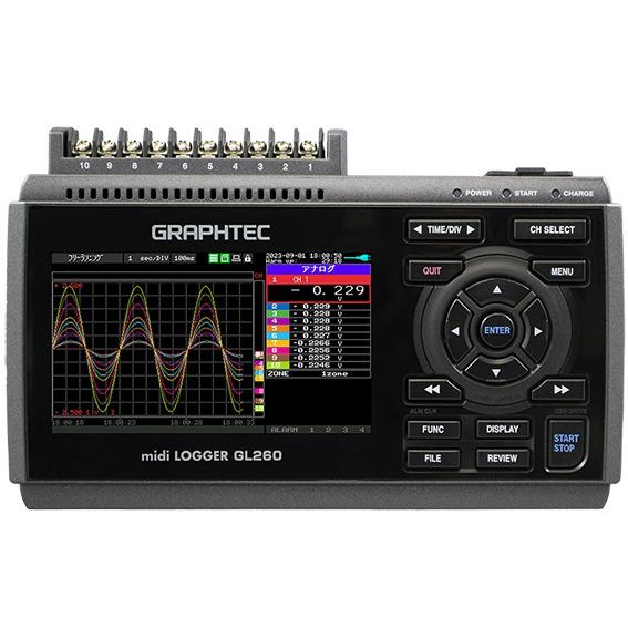 在庫あり　グラフテック　GL260　絶縁10チャネルハンディロガー midi LOGGER GL26...