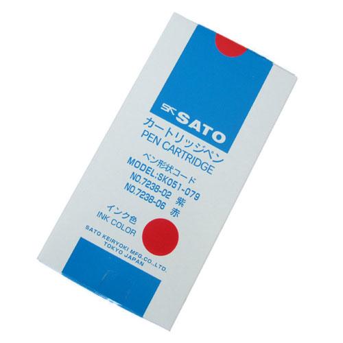 佐藤計量器　7238-06　カートリッジペン　赤　１２本　