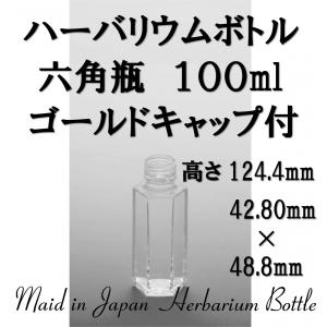 ハーバリウム用ガラス瓶 六角瓶 100ml 1本入 キャップ・箱付き｜solargift