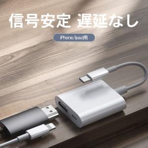 iPhone HDMI 変換アダプタ 給電不要 iOS17対応 iOS12以上 アイフォン テレビ ...