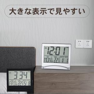 デジタルクロック 温湿度計 デジタルクロック 卓上 スタンド シンプル アラーム機能 簡単 シンプル コンパクト タイマー 時計 温度計 寝室 リビング 便利