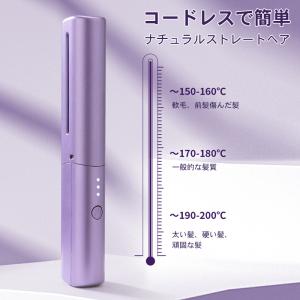 コードレス ミニヘアアイロン 軽量 USB充電...の詳細画像4