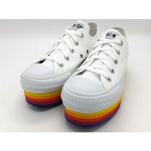 【Converse】CONV-5SC826【コンバース】CHUNKYLINE RE OX WHITE【オールスター】【AllStar】白色　ホワイト　レディース　スニーカー　虹色　レインボー　厚底｜solehunter