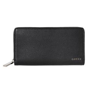 グッチ 長財布 771154 AABXM 1000 ブラック GUCCI 財布 メンズ 男女兼用 牛革 レザー 黒 大容量 ファスナー シンプル