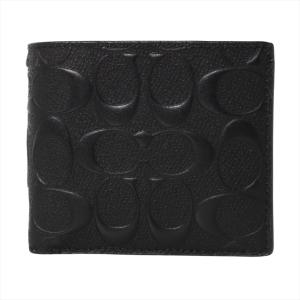 【未使用級】COACH 2つ折り財布 3-IN-1 ウォレット ブラック COACH コーチ 財布 メンズ 2つ折り 折財布 コンパクト 札入れ