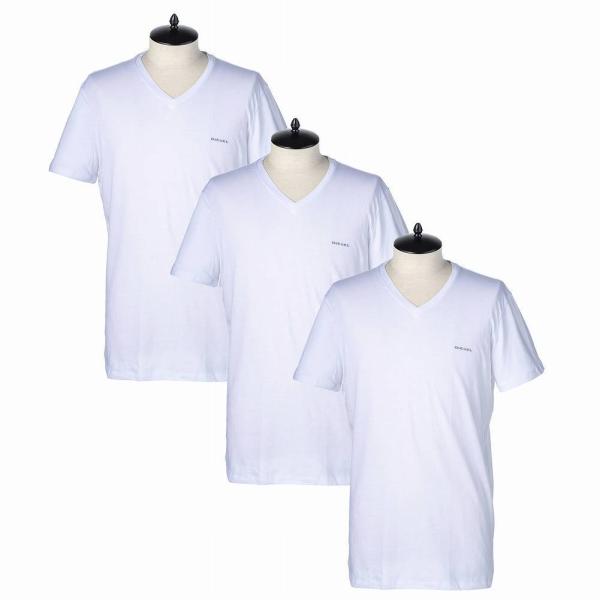 ディーゼル Tシャツ ブランド 3枚セット 00SPDM 0AALW 100 Vネック 3枚組 ロゴ...