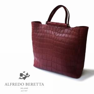 【Alfredo Beretta／アルフレッドベレッタ】 バッグ トートバッグ メンズ レディース カジュアル ブランド　クロコダイル 本革 エキゾチックレザー