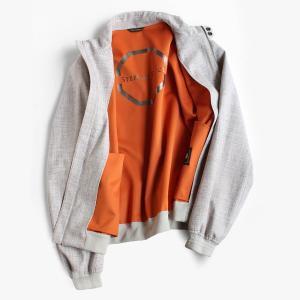 【STEFANO RICCI／ステファノリッチ】ウールリネン ジップブルゾン ライトベージュ