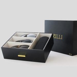 ZILLI (ジリー) 3個セット サングラス チタン ティアドロップ 本革 高級 ブランド ブラウン ゴールド メンズ ファッション｜solfiglio