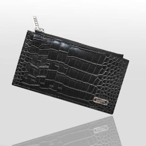 ZILLI／ジリー】長財布 ZIPポケット付 アリゲーター ブラック
