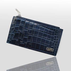 ZILLI／ジリー】長財布 ZIPポケット付 アリゲーター ブラック