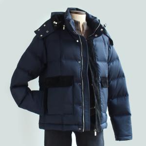 【ZILLI／ジリー】ダウンジャケット カシミヤ シルク ポリエステル ネイビー 最高級 イタリア フランス　