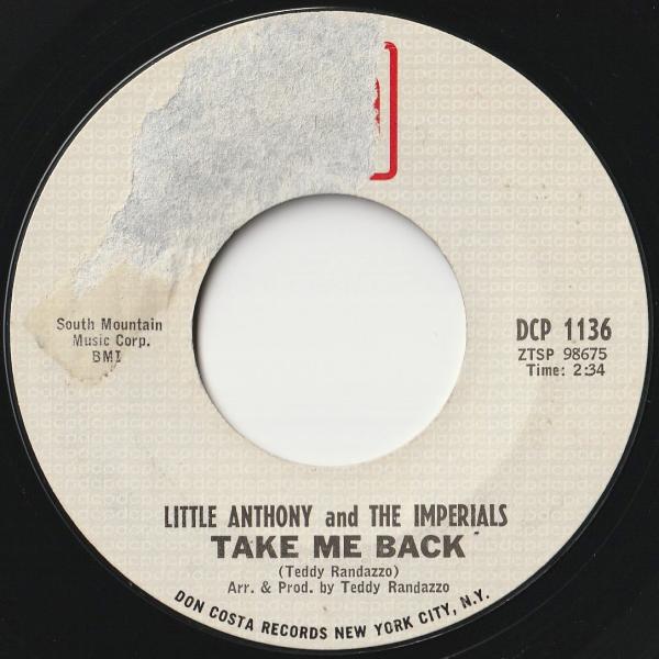 Little Anthony &amp; The Imperials Take Me Back / Our ...