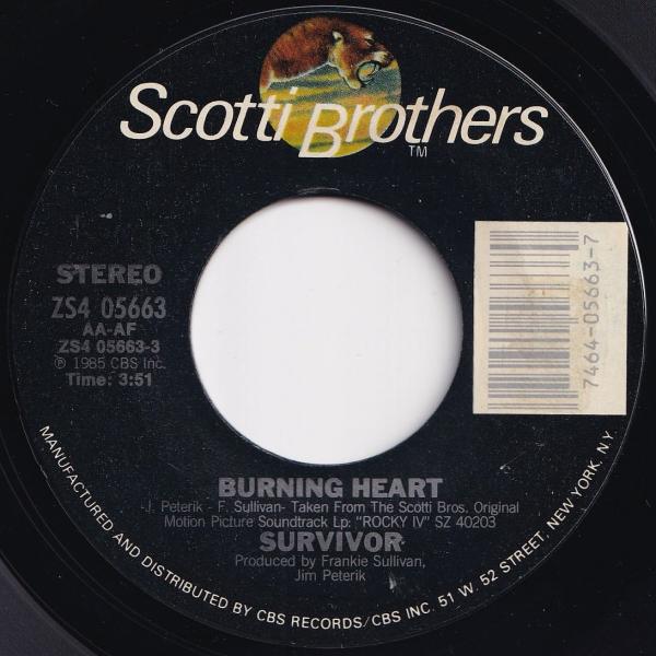 Survivor Burning Heart / Feels Like Love Scotti Br...