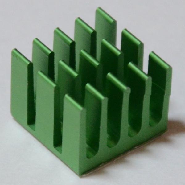 ラズベリーパイ(Raspberry Pi ラズパイ)用アルミヒートシンク グリーン大１＋シルバー小１