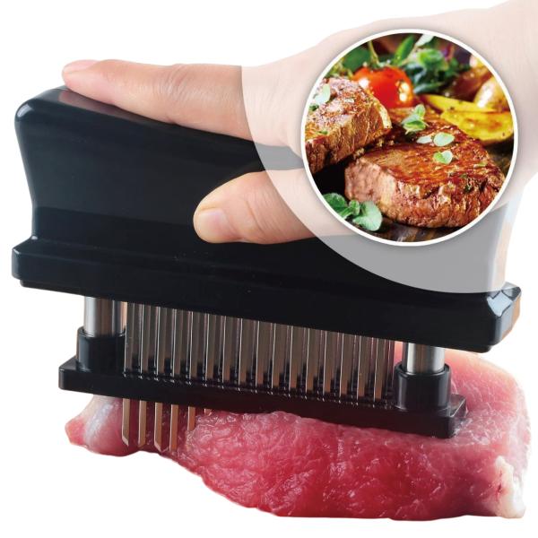 肉たたき すじ切り オーブルー ミートテンダライザー 肉叩き 肉たたきハンマー 肉筋切り器 48本刃...