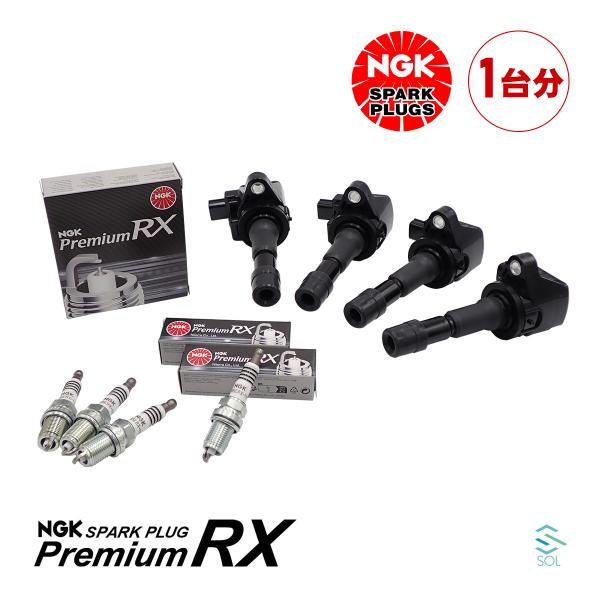 NGK ホンダ フリード スパイク GB4 スパークプラグ プレミアムRX イグニッションコイル 4...