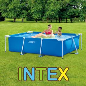 INTEX プール 大型 正規品 インテックス レクタングラ フレームプール 家庭用 プール 強化ビニール3層構造 220cmX150cmX60cm 28270｜solltd4