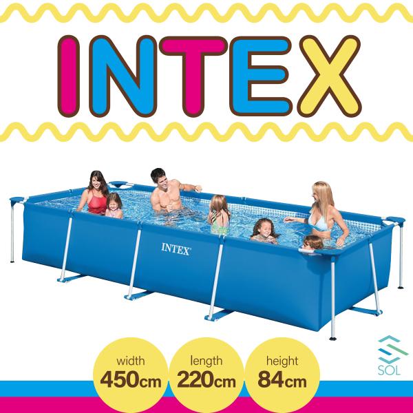 インテックス 特大 家庭用プール 450cmX220cmX84cm 正規品 INTEX レクタングラ...