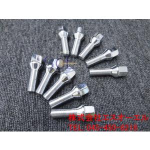 BMW E82 E87 E88 E90 E91 E92 E93 E46 M12 P1.5 60度 テーパーボルト 首下35mm 鏡面仕上げ 10本セット 出荷締切18時