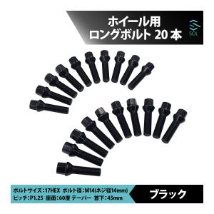 ブラックボルト 10本セット 60°テーパー M14-P1.25 首下選べます BMW 