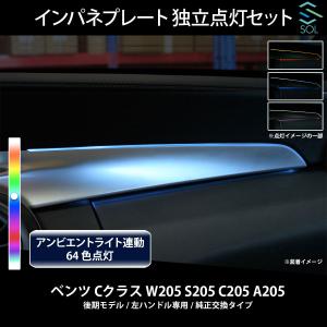 ベンツ Cクラス W205 S205 C205 A205 後期 左ハンドル専用 アンビエントライト連動 インパネプレート 独立点灯セット 純正交換タイプ 64色｜solltd