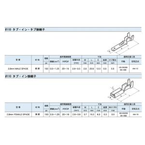 平型端子 端子 スリーブ 110型 メス タブ...の詳細画像4