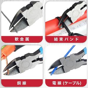 ニッパー 工具 スタンダードニッパー バネ付 ...の詳細画像3