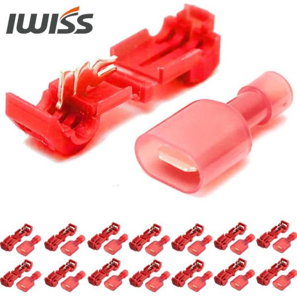 アイウィス IWISS 車配線分岐コネクター エレクトロタップ T型 配線コネクター 赤 15セット...