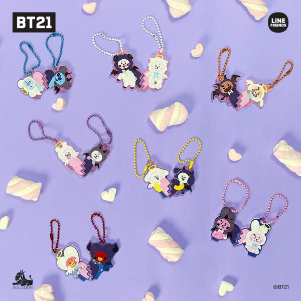 ソロモン商事 BT21 Angel＆Villain アクリルキーリング エンジェル ヴィラン  キー...