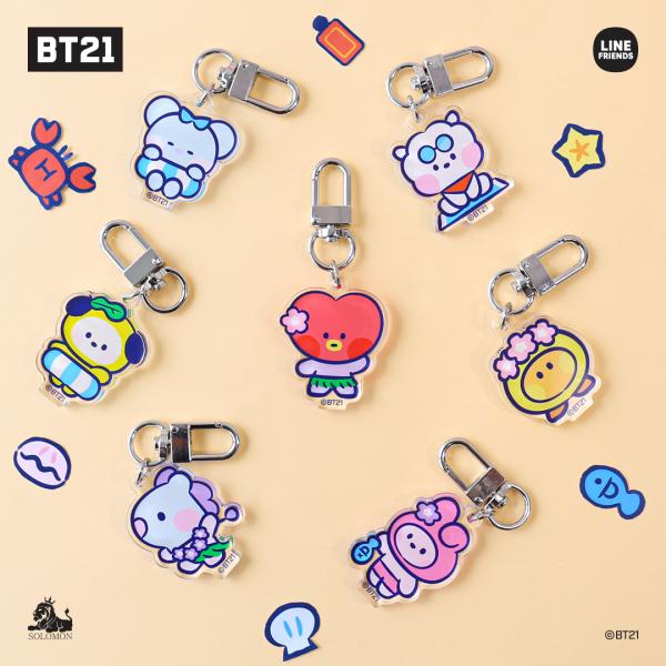 【お得なワンコインセール】BT21 minini アクリルキーリング 夏 ver. (小) ソロモン...