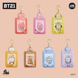 【：50%OFFセール ：】  ソロモン商事 BT21 FKA_フォトカードキーホルダー (ステッカー付き) PHOTO CARD KEY HOLDER パスケース トレカケース｜ソロモン