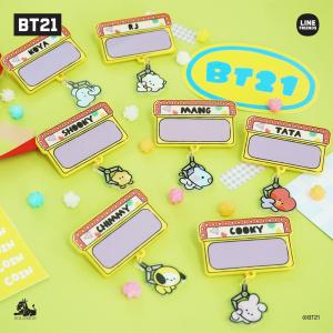 ソロモン商事【BT21 minini アクリルネームピンバッジ（アルファベットシール付き)】BTS公式グッズ MAP_M_ 防弾少年団 バンタン クリップ