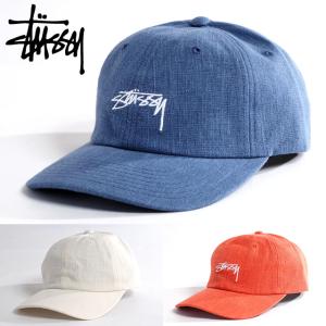 STUSSY ステューシー ローキャップ TEXTURED LINEN LOW PRO CAP ブルー
