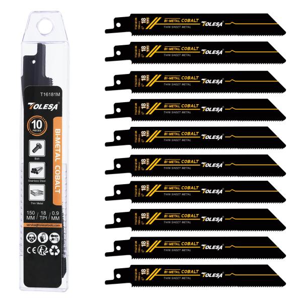 TOLESA レシプロソー 替刃 金属用 18山 225mm M42 バイメタル 8％コバルト セー...