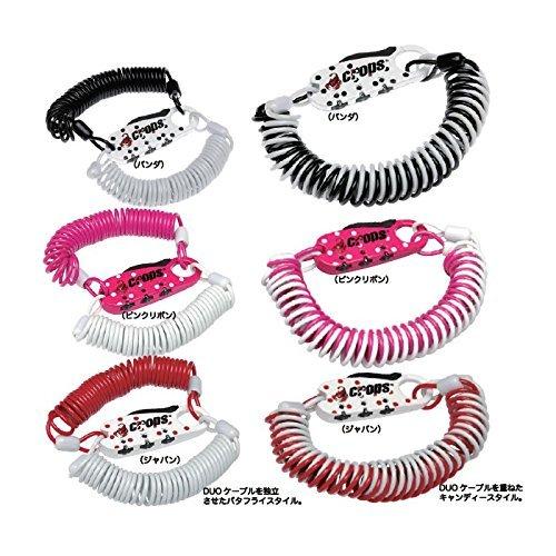 クロップスcrops コイルケーブルロック Q3 DUO パンダ 2.5mm×1800mm