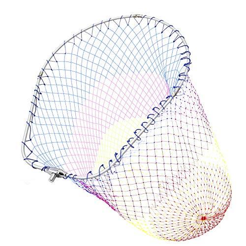 SANLIKE 玉網 大型たも網 アルミオーバル 折りたたみ玉枠 ナイロンネット ランディングネット...