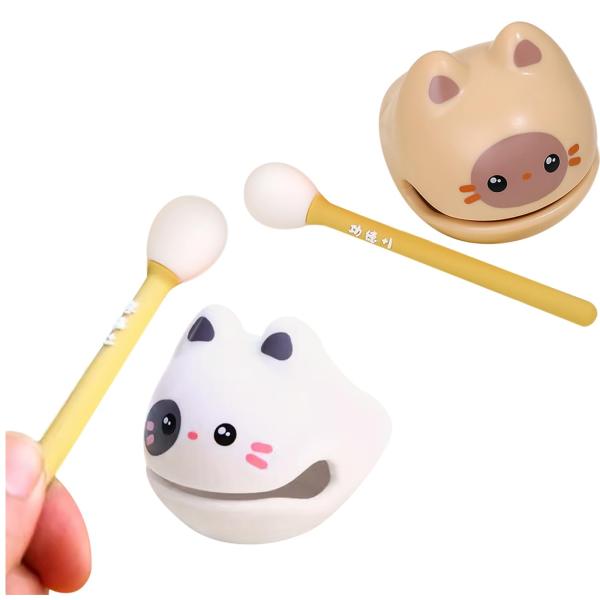 YUYAKESHI 木魚 ミニ 音が出る 鳴り物ギロ ストレス解消 樹脂 動物 可愛い ぽくぽく 癒...