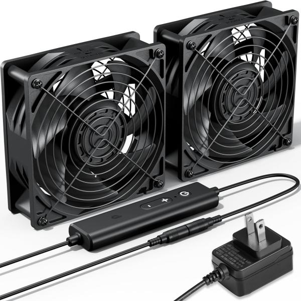 upHere 冷却ファン12cm ミニ送風機 換気扇 AC電源 強力3000RPM DC12V 空冷...