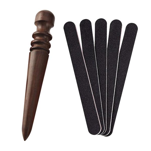 サムコス コバ磨き 黒檀製 レザークラフト レザースティック ヘリ磨き 革磨き 専用 工具 檀木 製...