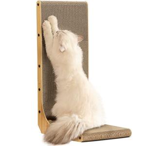 FUKUMARU 猫用L字型スクラッチャー 猫 猫用 爪とぎ 爪研ぎ ダンボール 段ボール おもちゃ付き 42.2*29.2*68.1cm縦*横｜solvertex