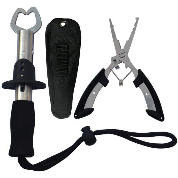 フィッシュグリップ フィッシュプライヤー 2点セット 釣り具セット 釣り用ペンチ 防錆素材 魚掴み器...